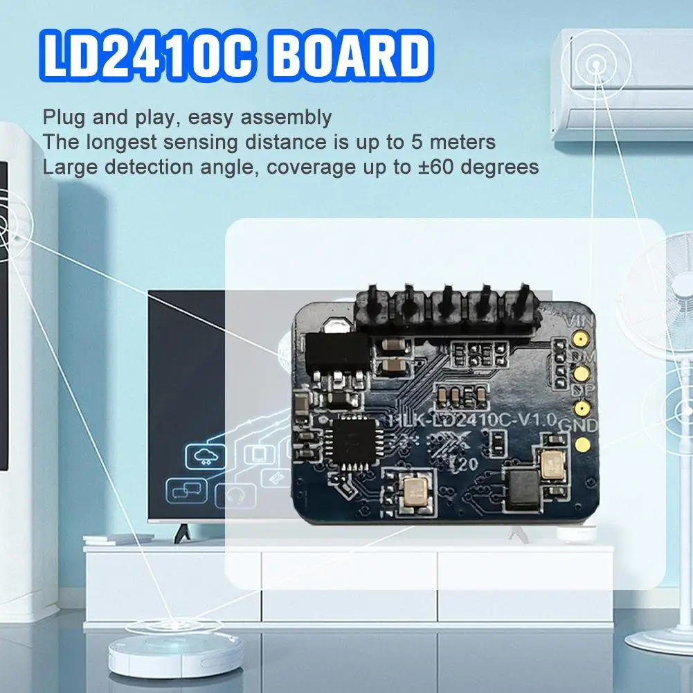 Electronic 24G Human Presence Sensing Radar Module Millimeter Wave Sensor Module LD2410C  Bluetooth Detection Distance