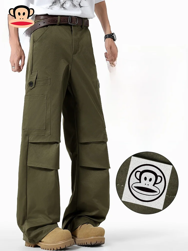 

PaulFrank Retro Workwear Pants Loose Straight Casual Men's Autumn High Street Loose Fit Comfortable Polyester Youth Faion