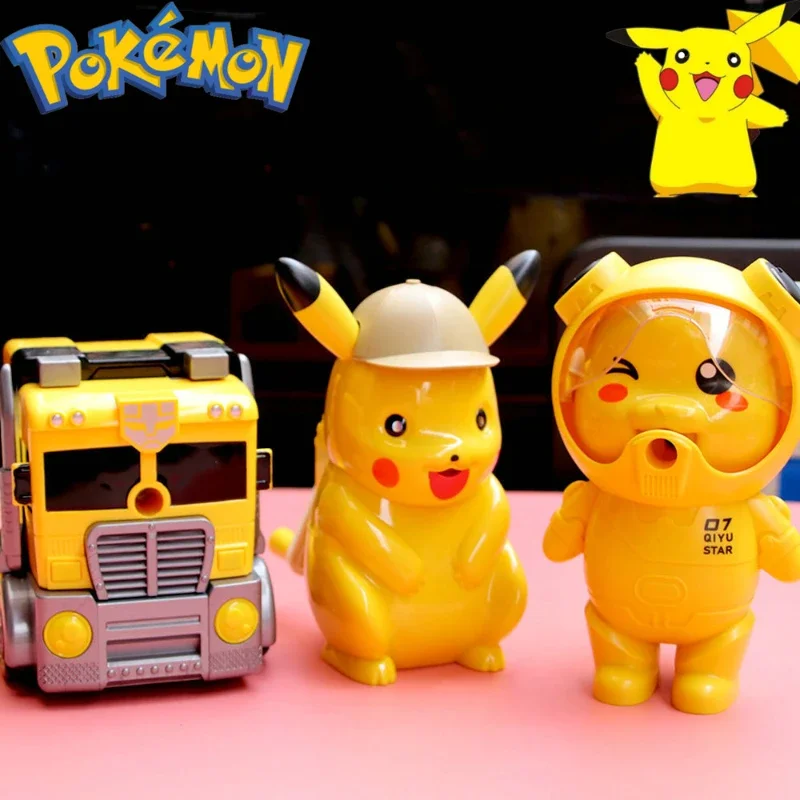 Pokemon Cartoon Spaceman Pikachu Pencil Sharpener Animation Hand Pencil Knife Learning Stationery Children's Toy Birthday Gift