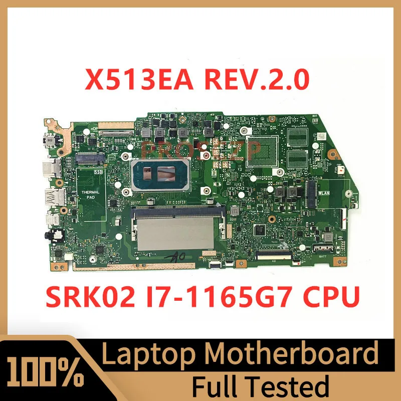 

Материнская плата X513EA REV.2.0 для ноутбука, ОЗУ 4 Гб с процессором SRK02 I7-1165G 7, полностью протестирована