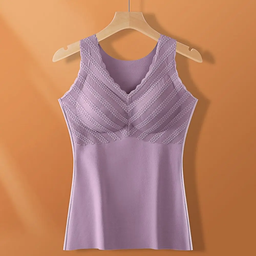 الشتاء الخريف النساء ملابس اخلية حرارية عالية المرونة حجم كبير بلا أكمام سترة علوية دافئة قاع قميص سلس الملابس الداخلية #2