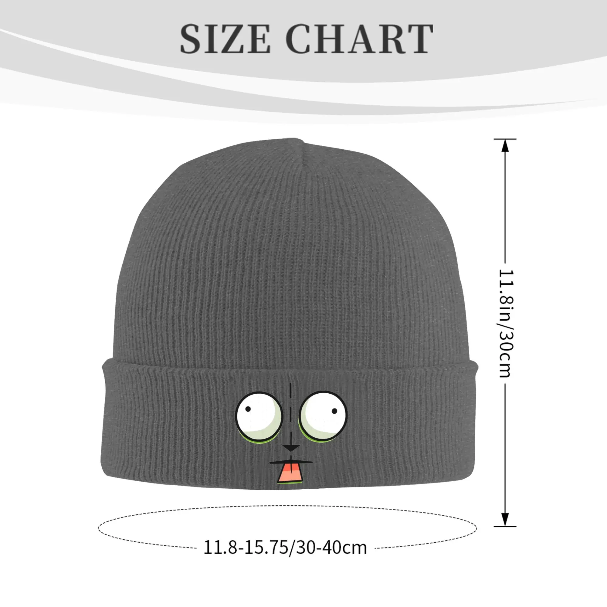 Gir Face   Invader Zim Cartoon Hat Autumn Winter Skullies Beanies Warm  Caps Men Women Acrylic Bonnet