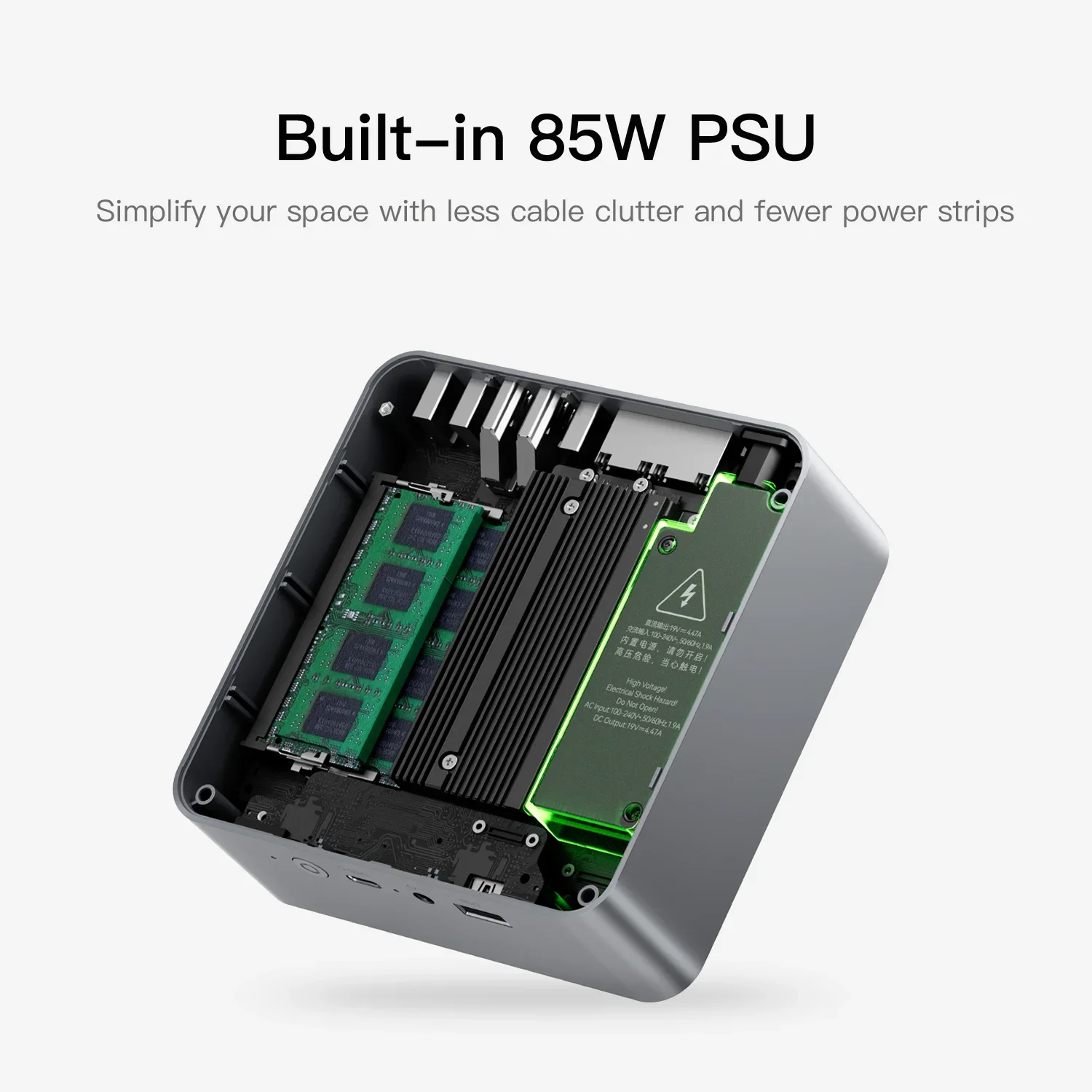 Beelink EQR5 Mini PC AMD Ryzen 5 Pro 5650U WiFi6 BT5.2 Dual LAN DDR4 Dual RAM SSD Slots M.2 2280 SSD USB3.0 Desk Gaming Computer