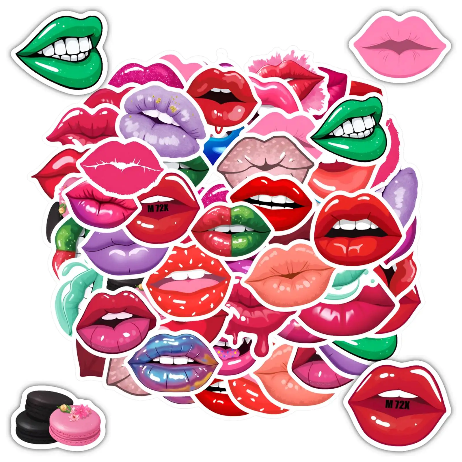 

35-50 шт. стильных наклеек для макияжа, красочные мультяшные граффити-стикеры для ноутбуков, багажа, скрапбукинга, дневников, DIY