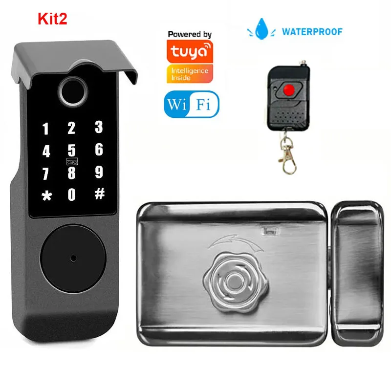 Wifi Tuya Smart Lock Waterproof Outdoor Home Security Lock Battery Powered Electronic Door Lock Swing Garden Gate Lock