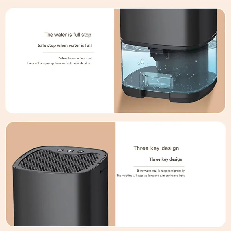 Eu/American plug portable silent air dehumidifier moisture absorption air dryer home bedroom office kitchen deodorizing dryer image 4