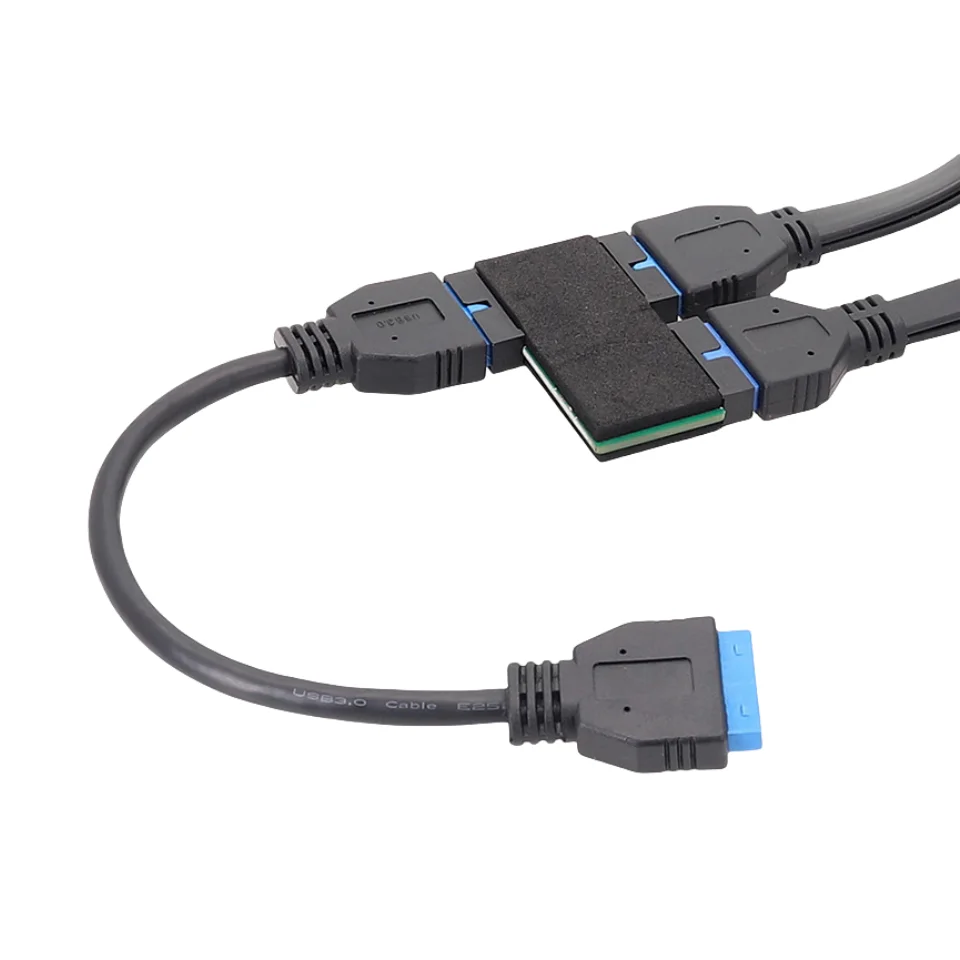 كابل توسيع USB3.0 للوحة الكمبيوتر الرئيسية 19 منفذ PCI-e Pin 20 Pins 1 إلى 2