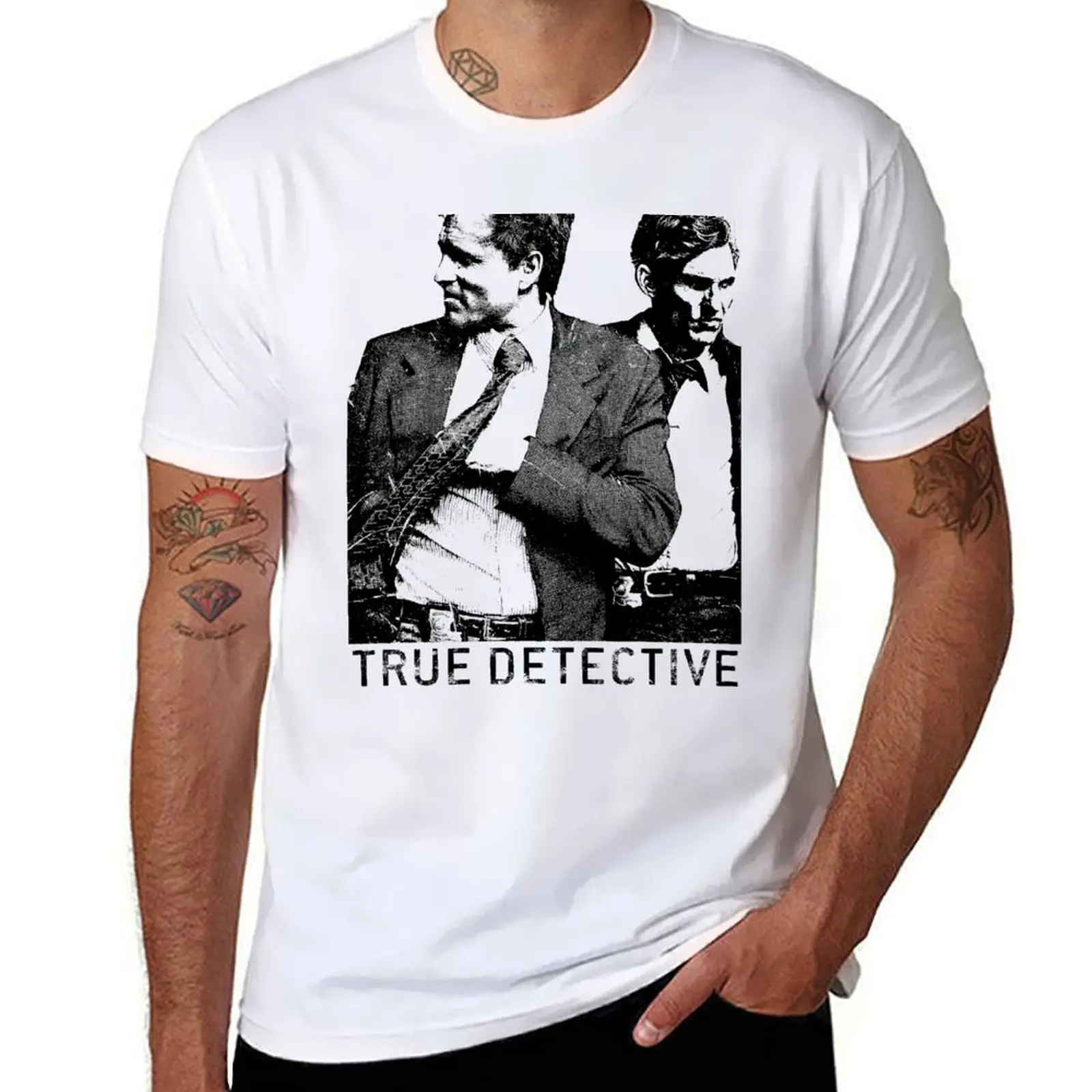

True detective T-Shirt man t shirt cotton t shirts for man slim fit T-Shirt