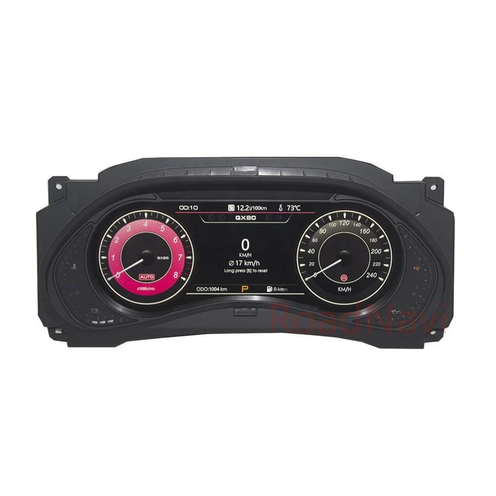 RoadNavi Linux Car Digital Cluster for Infiniti QX56 QX80 2012-2024 Lcd Speedometer Multifunctional Instrument Dashboard