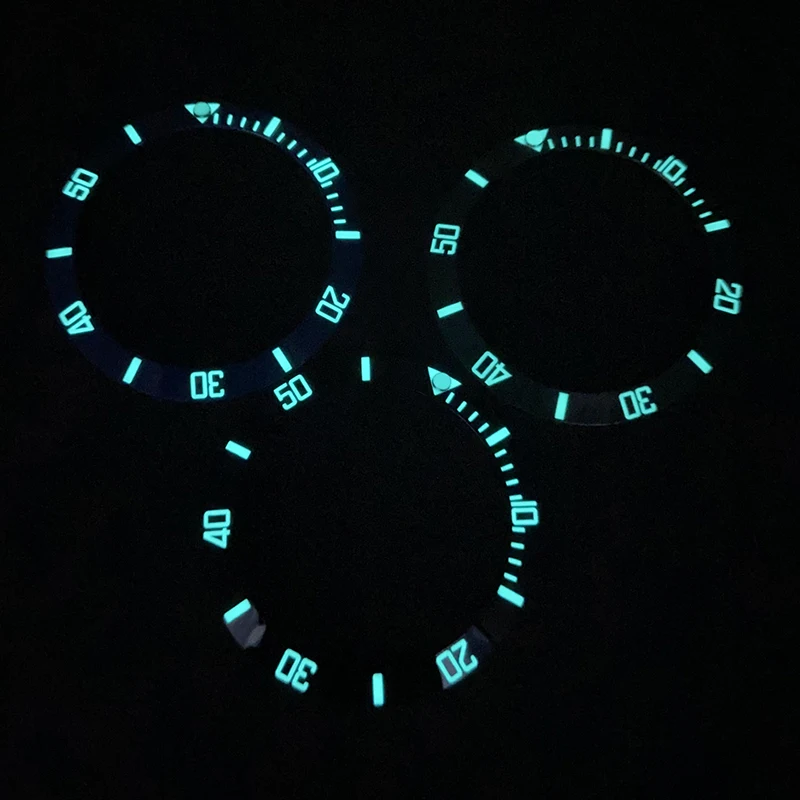 Ceramic Bezel Insert 38mm C3 Luminous Men's Watch Rings For 40mm daytona Submariner gmt Cases Parts Full Text Illumination
