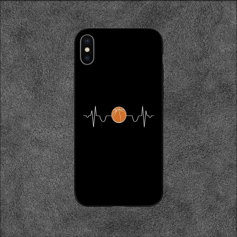 Basketball Heart Beat Phone Case For iPhone 11 12 Mini 13 14 Pro XS Max X 8 7 6s Plus SE XR Shell