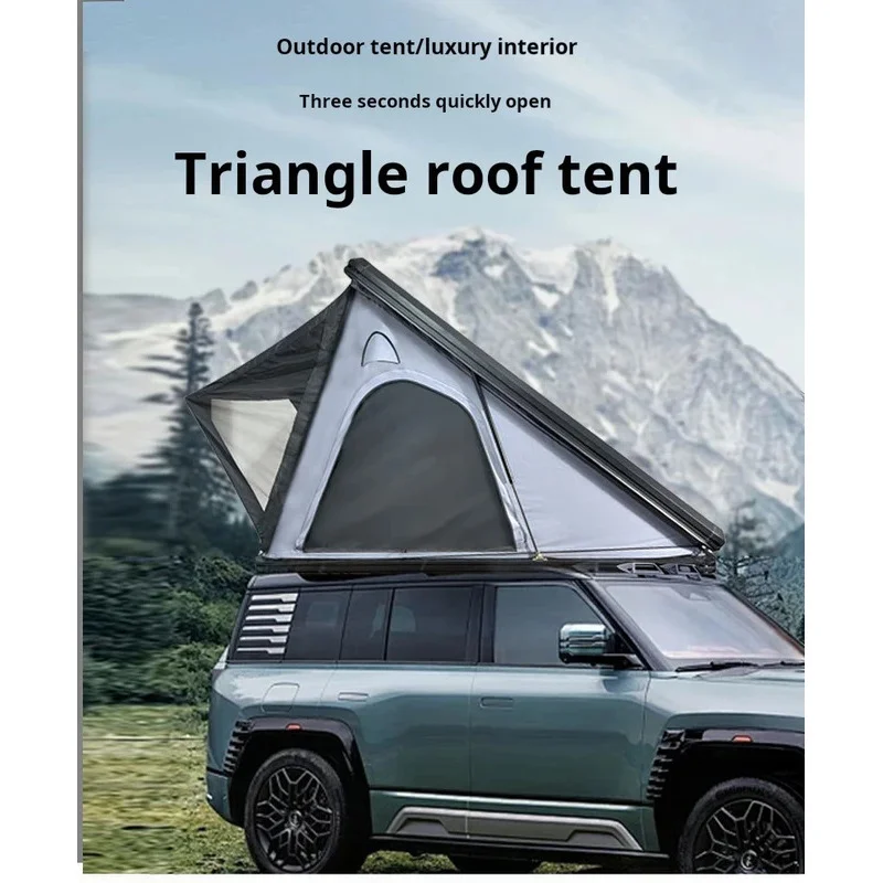 

Outdoor Camping Hot Sell Triangle Roof Top Tents Hardshell Slim Aluminum Dachzelt Hardtop Car Rooftop Tent naturehike