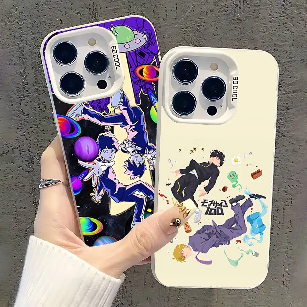 

Mob P-Psycho 100 Phone Case For iPhone 17,16,15,14,13,12,11,Pro,XS,Max,Plus,Mini,SE White Candy Matte Shockproof Cover