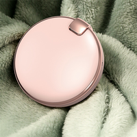 【Supernew】Portable Cosmetic LED Makeup Mirror Light Hand Warmer Rechargeable Power Bank Make-Up Folding Beauty Mirror Pink Durab