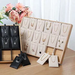 18/24 Grids Wooden Velvet Necklace Jewelry Storage Display Tray Pendants Display Plate Fashion Women Jewelry Display Shelf