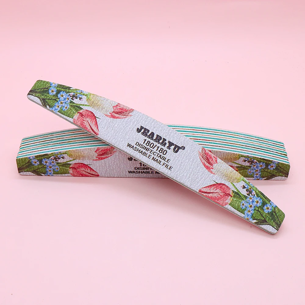 60 pezzi lime per unghie professionali da 80 a 240 grana fiore colorato stile curvo lima per unghie pedicure forniture per nail art set di strumenti per manicure