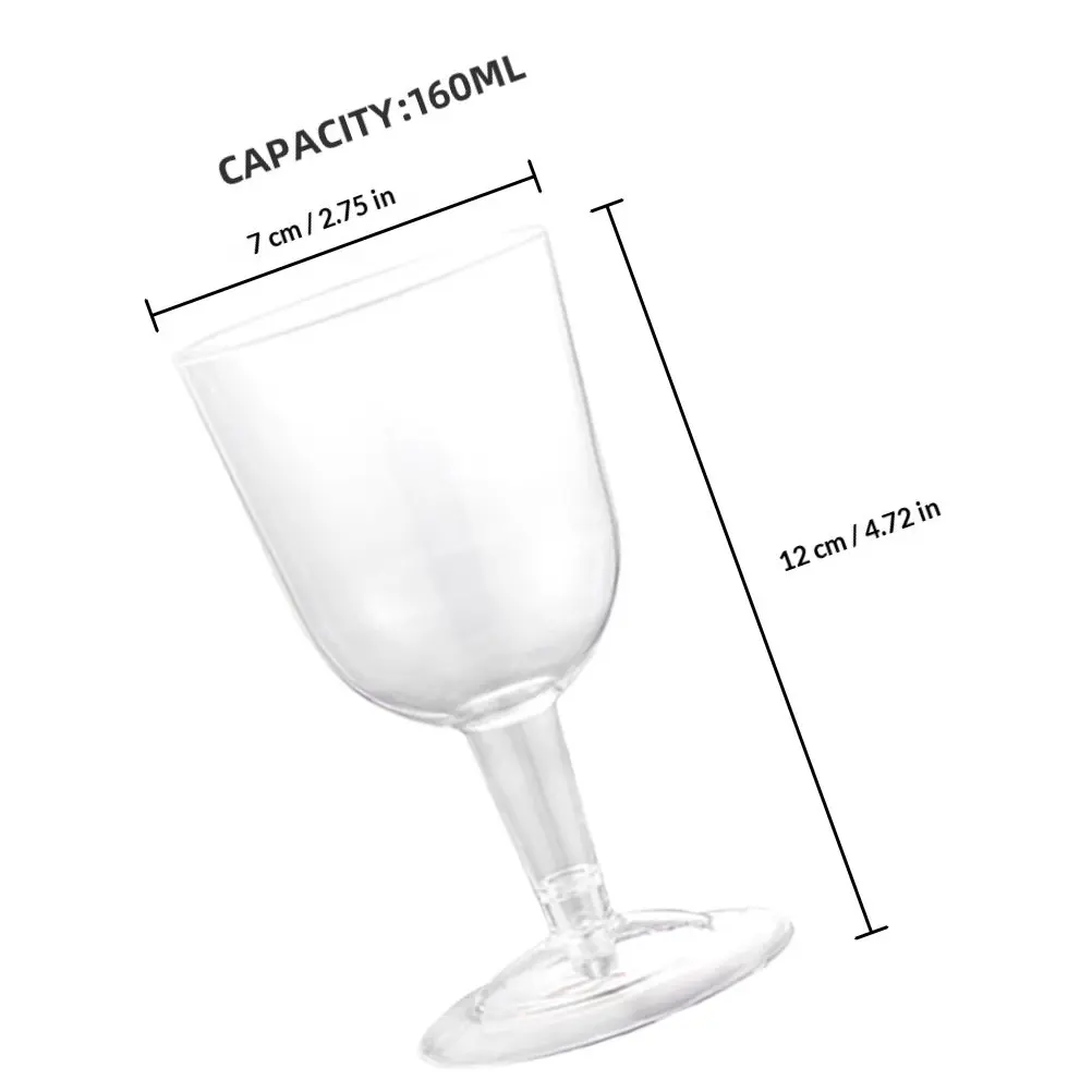6Pcs 160Ml Reusable Clear Wine Glasses with Detachable Base Versatile Goblets for Wedding Toasting Whiskey Vodka Cocktails - view 3