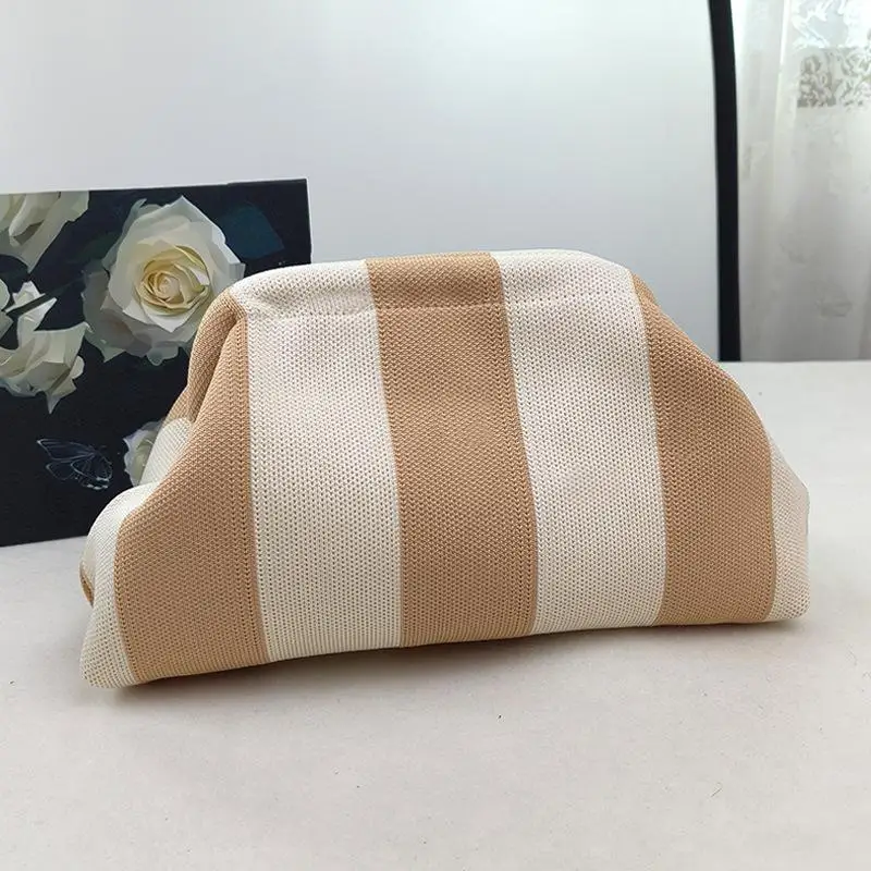 Women S Crochet Clutch Bag – Lightweight Woven Cloud & Dumpling Design Ruched Knitted Fashion Purse, Gifts for Women, Handbags view 6