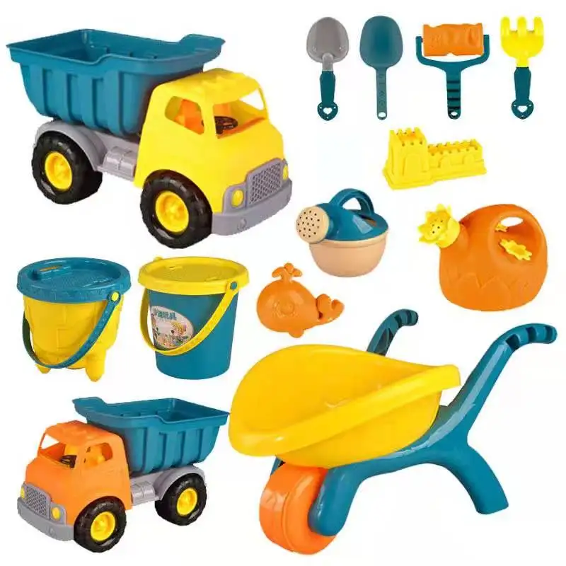 

Children Beach Toys Baby Beach Game Toy Kit Sand Box Sand Table Sand Bucket Set Summer Toys for Beach Play Sand Water Play Cart