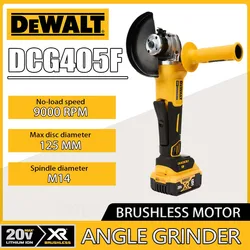 Dewalt DCG405 125mm flat head angle grinder 18V lithium battery brushless tools bare machine tool cutting machine