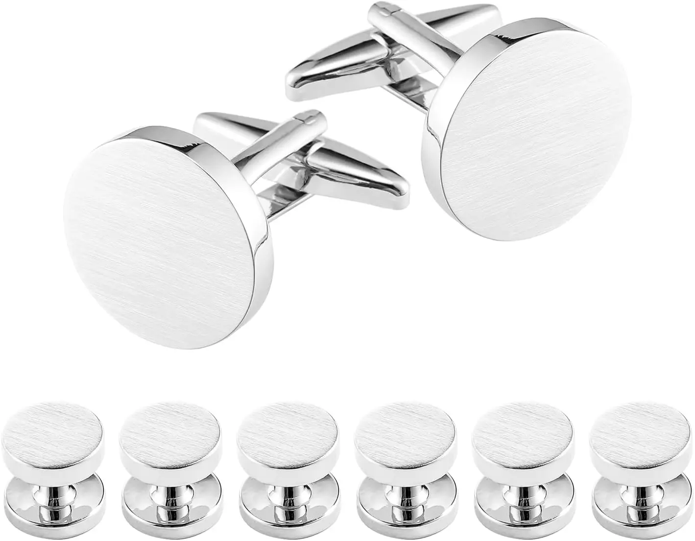 

Men's Cufflinks & Shirt Studs Set with Gift Box, Stainless Steel