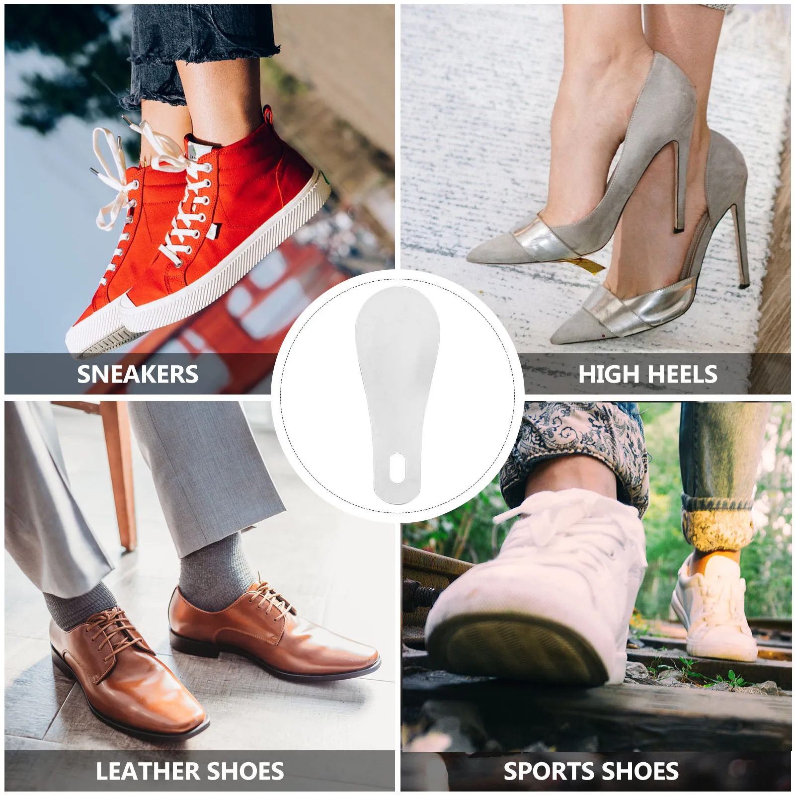 

6pcs Stainless Steel Horns Durable Metal Shoe Lifter For Easy Wear Slip On Off Household Shoe Helper Stick Boots Lifting Tools