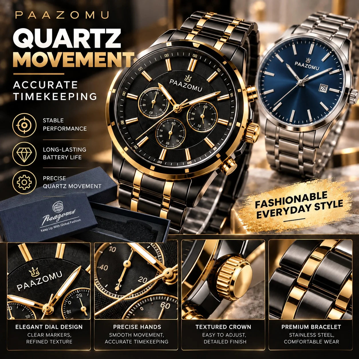 2026 New Men's Quartz Watch My - đánh giá và giá Watch Display Box