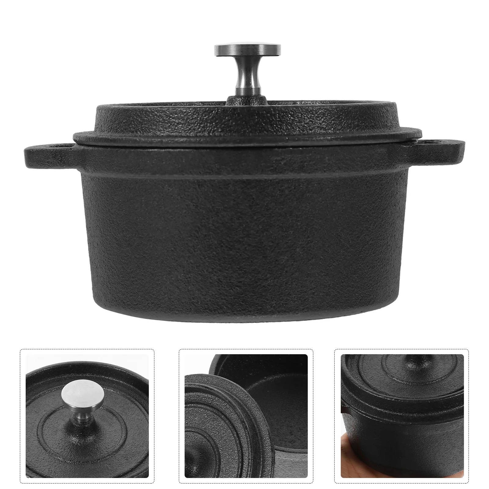 Metal Pan for Cooking Household Pot Boiler Pans Mini Heater Cast Iron Utensils Kitchen Cookware Practical Stockpot