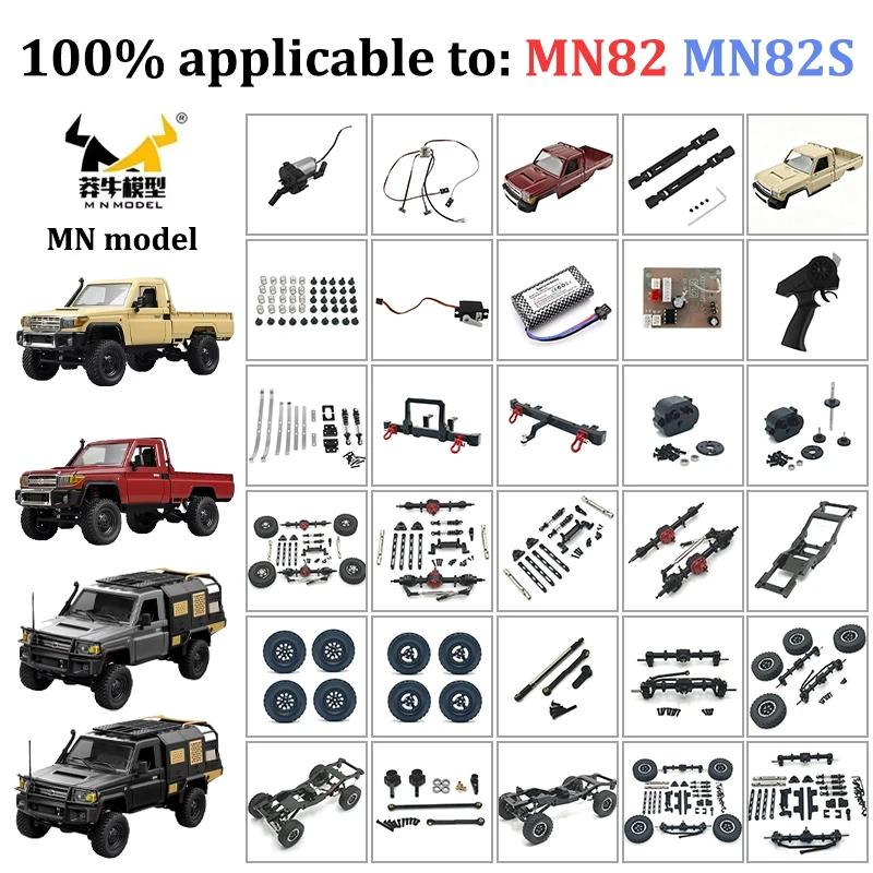 MN82 MN82S 1/12 MN MODEL Upgraded Metal Parts Pick Up 2.4G 4WD Off-road Crawler Remote Control Vehicle Toys Children Kids Gift