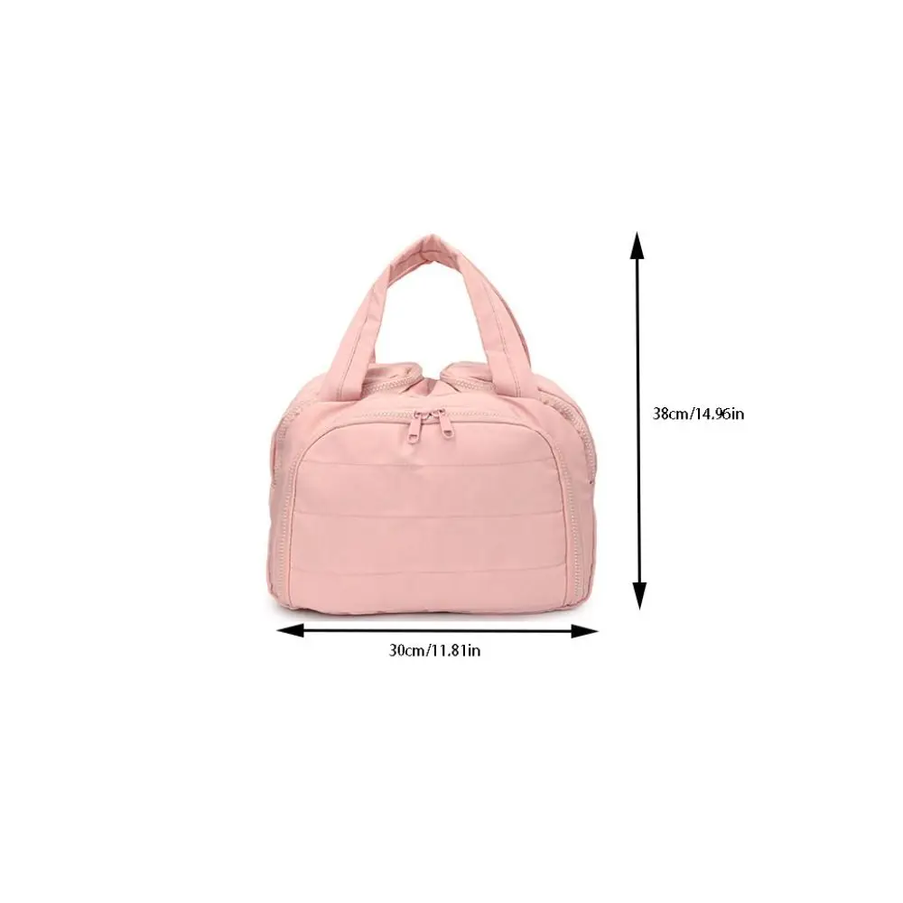 Kawaii Solid Color Cosmetic Bag Cotton Large Capacity Portable Toiletry Bag Anti-splash Water Printed Pouch for Make Up Kit