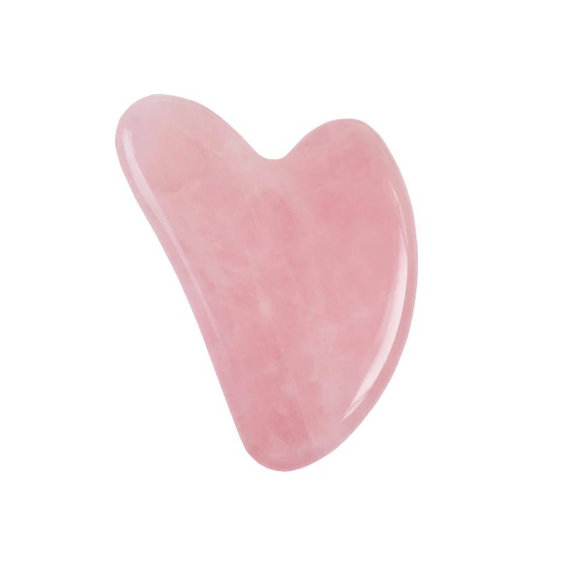Tabla raspadora de Jade Natural Gua Sha para masaje, cuarzo rosa, piedra Guasha para estiramiento de la piel del cuello y la cara, eliminador de arrugas, cuidado de la belleza