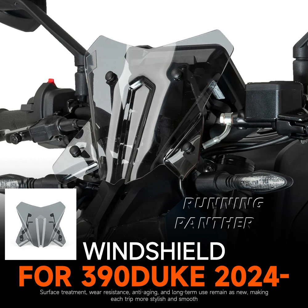 

New Motorcycle Sport Screen Windshields Front Wind Deflector Fairing Kits in Orange Gray For 390 Duke DUKE 2024-2025