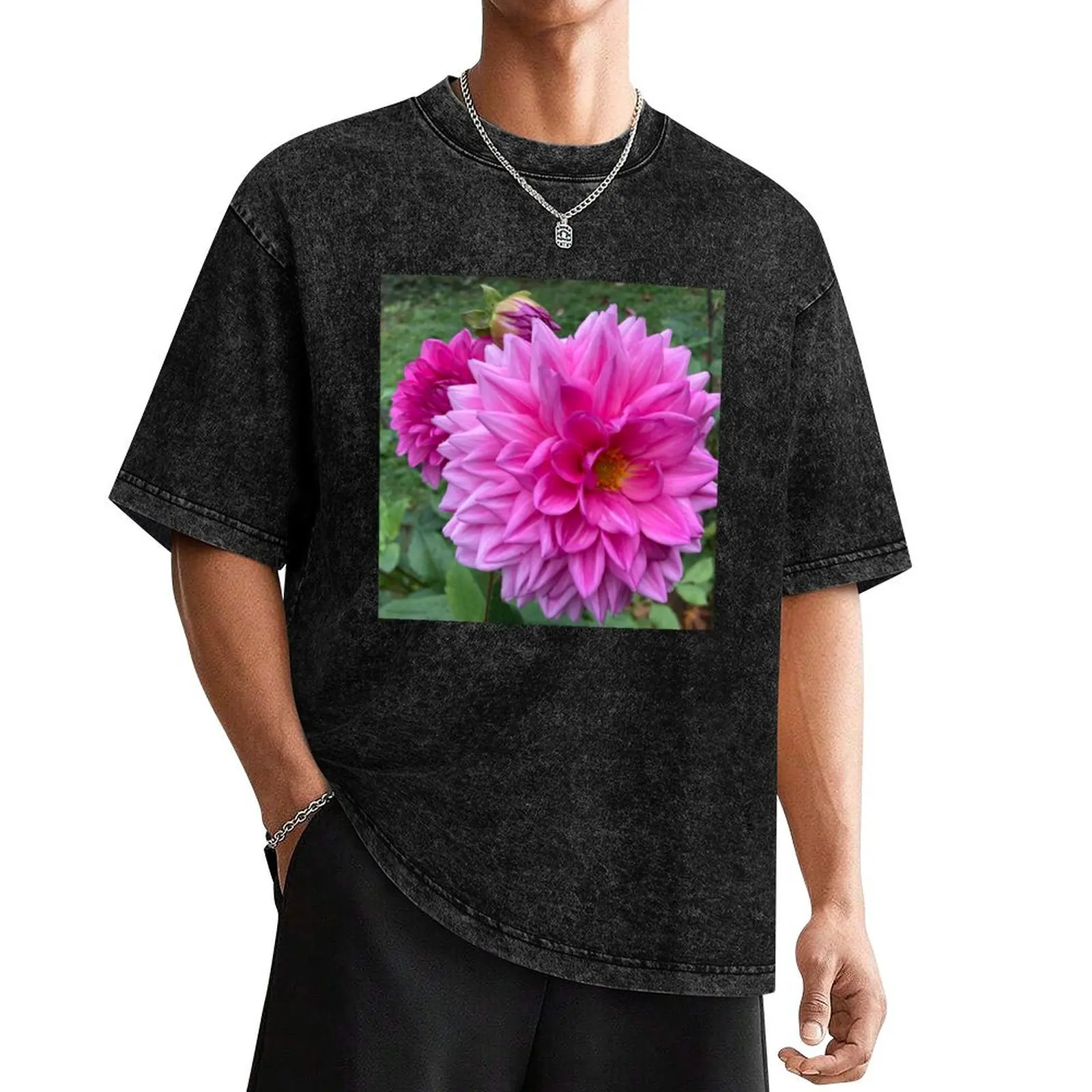 Hot Pink Dahlia T-Shirt designer shirts customs design your own oversizeds men graphic t shirts