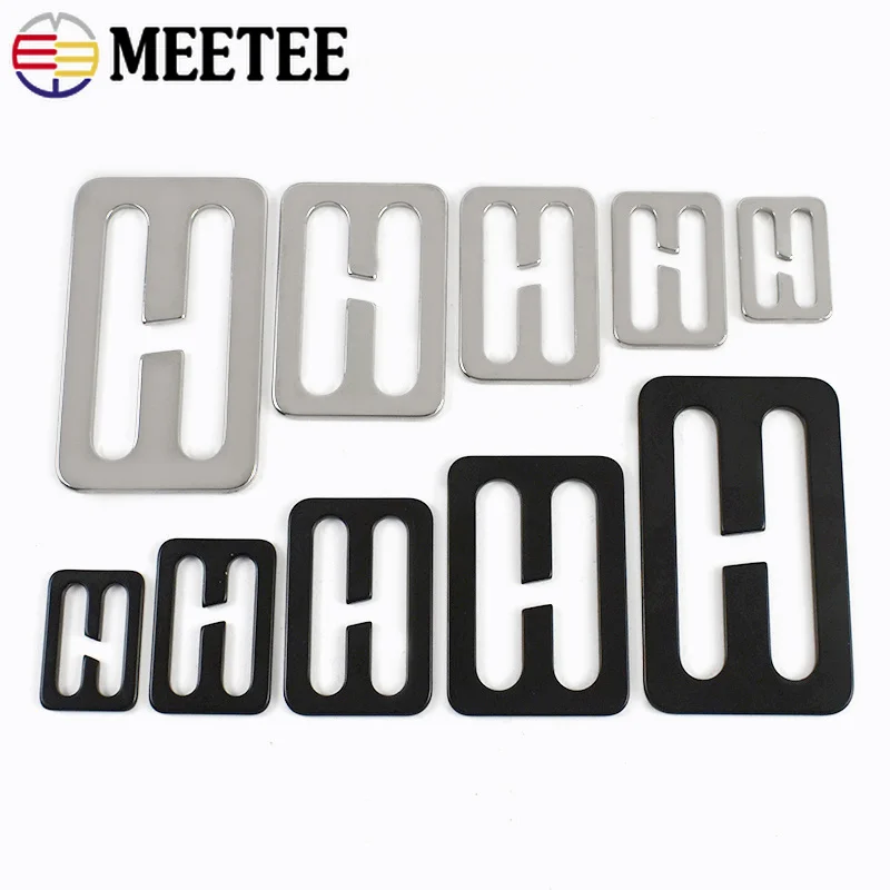 10/20Pcs 304 Stainless Steel No Sew Buckles Bag Strap Tri-Glide Slider Loop Backpack Belt Adjuster Clip DIY Hardware Accessories