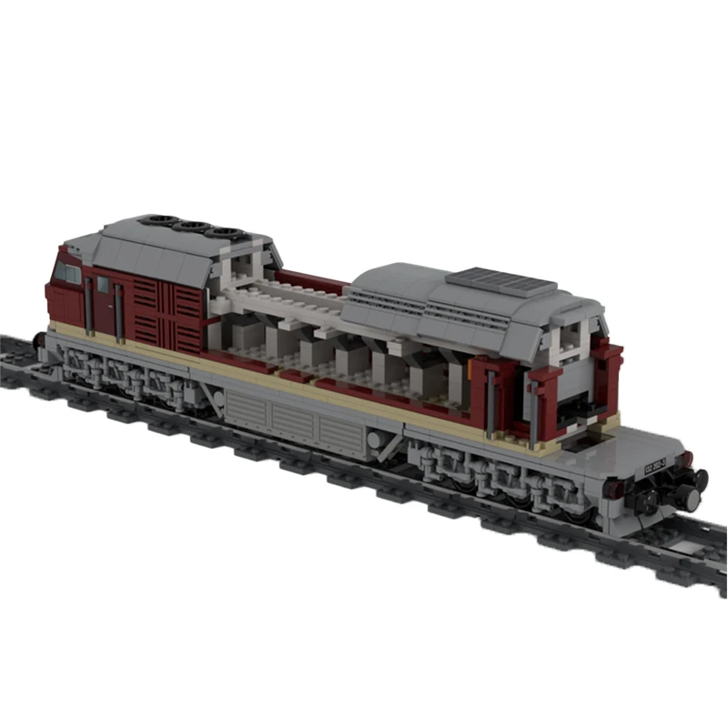 MOC Railway BR132 (version 1) Red Diesel Locomotive Building Blocks Assembly Model Bricks Display Creative Children Toys Gifts