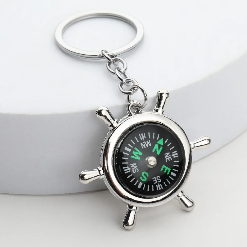 Rugged Metal Compass Keychain Outdoor Survival Pendant Backpack Accessory for Camping Hiking Exploration 2026 New Style Fashion