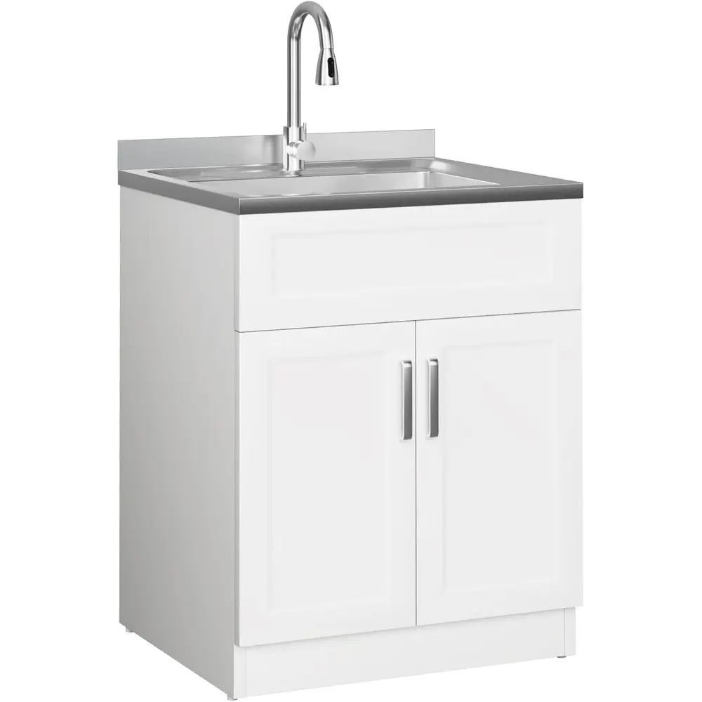 

25 Wide Durable Stainless Steel Utility Sink for Laundry, Kitchen, Bathroom, and Garage