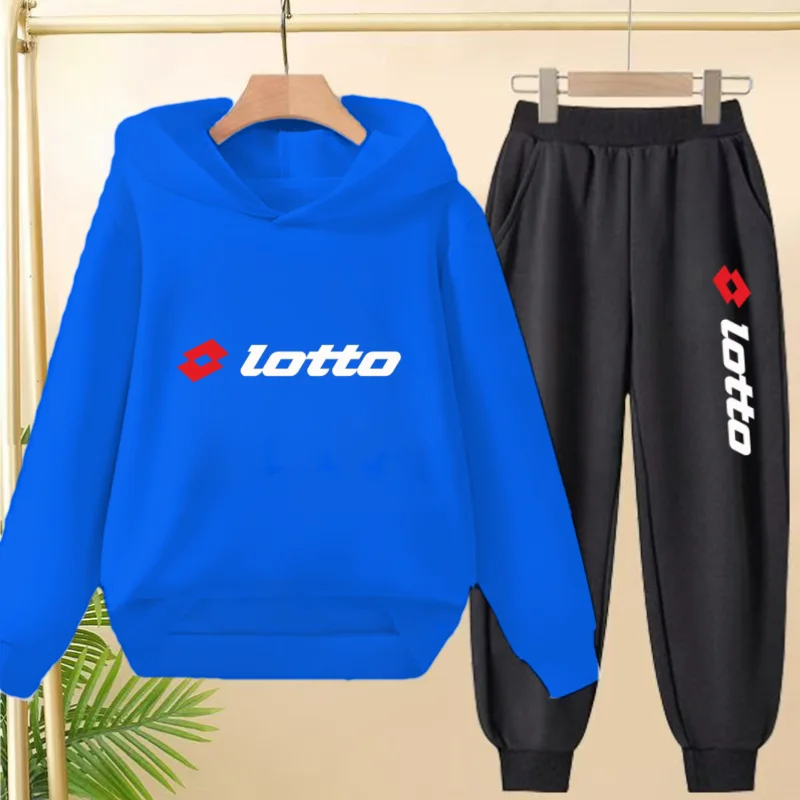 

Autumn and Winter Hooded Sportswear Sets Suitable for Children Aged 3 to 12 Both Boys and Girls for Casual Sportswear Long Pants