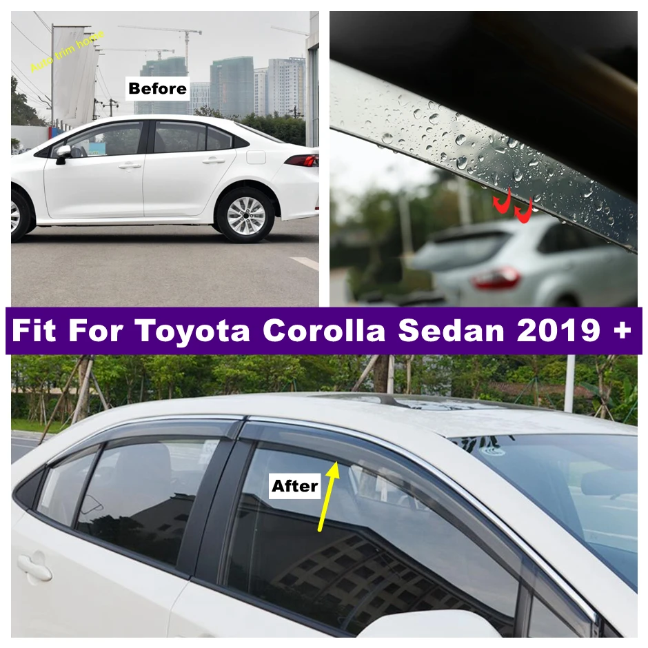 

Car Window Panel Accessories Fit For Toyota Corolla Sedan 2019 - 2023 Window Deflector Rain Guard Visor Awnings Protective Cover