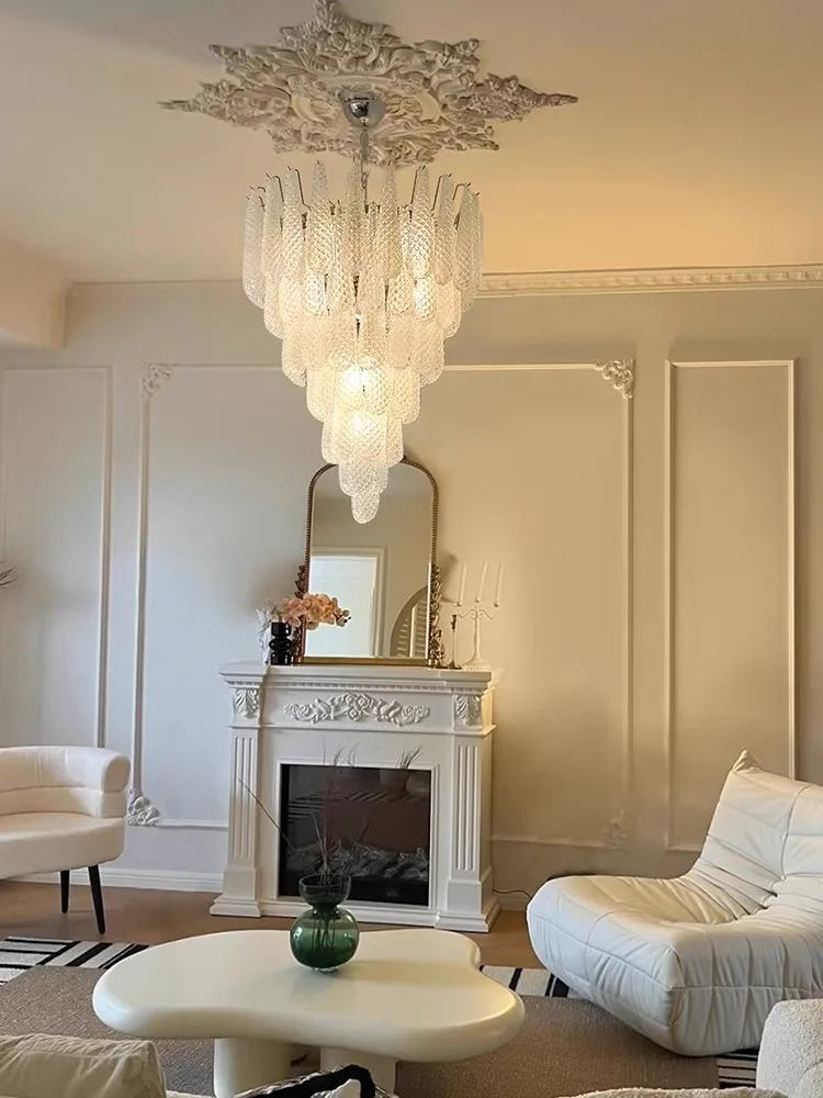 Nordic Vintage Glass Chandelier Luxury Home Decoration Led Lustres Dining Room Table Lamps For Hanging De Techo