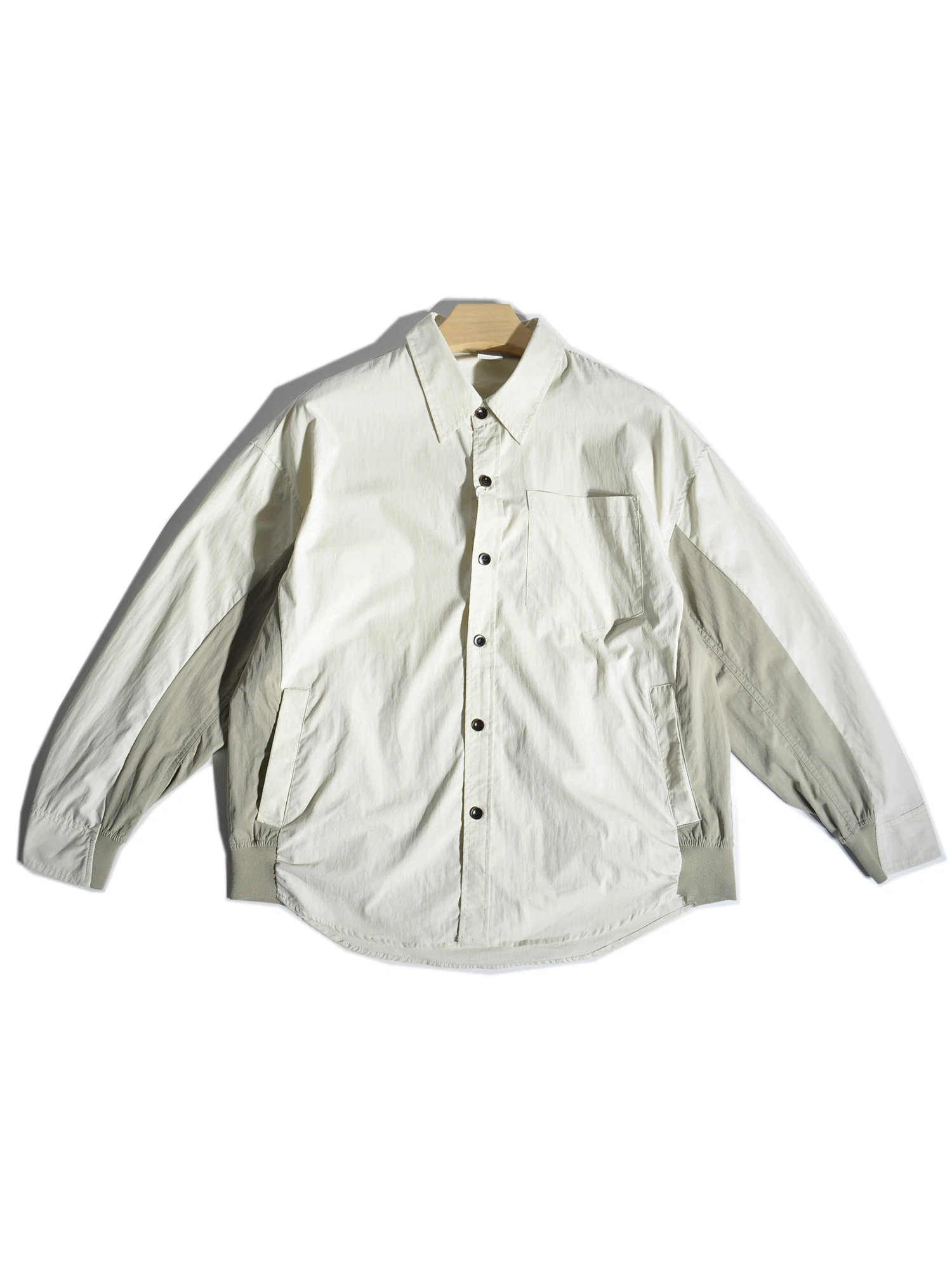 

Уличная функциональная куртка с длинными рукавами, свободного кроя, в стиле рабочей одежды, оверсайз, из канваса, молодежная, модная, с цветовыми блоками, весенняя