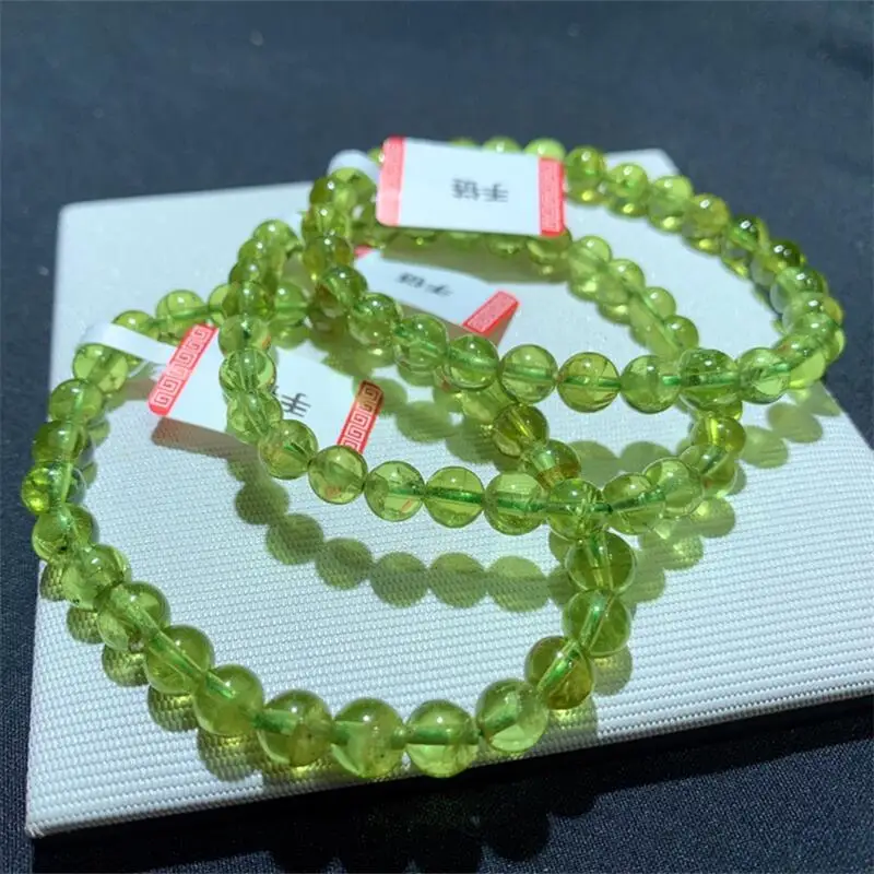 

6MM Natural Peridot Bracelet Women Fashion Charm Crystal Healing Energy Yoga Jewelry Gift 1PCS