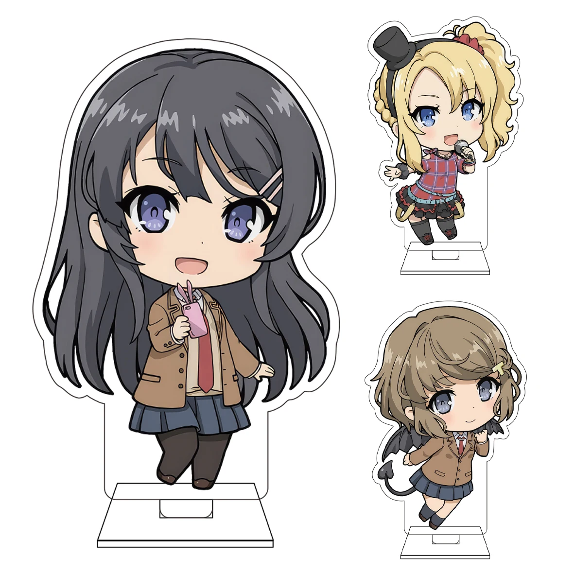 

10CM Anime ‌Rascal Does Not Dream of Bunny Girl Senpai Cosplay Cute Acrylic Figure Stand Plate Makinohara Shok Ornaments Gifts
