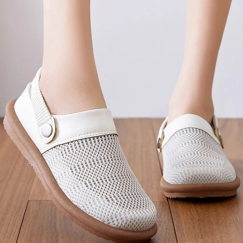 

Women Sandals Summer Outdoor Casual Slip-On Shoes Women's Comfortable Flat Sandals Easy-To-Wear Half Slippers Artistic Sandals