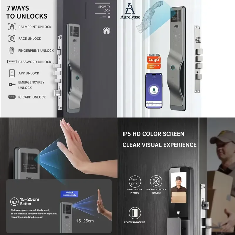 

【CHIMU HOME】 Aurelysse Global Version 9-Language Voice Smart with 3D Face Identification Palm Vein Recognition Video