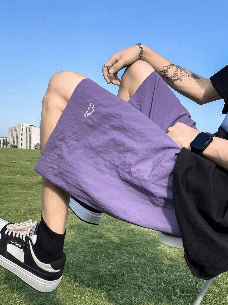 

Qui Dry Casual orts Breathable Woven Sport American Leisure Five ket Straight Leg mid Waist orts Summer Faion