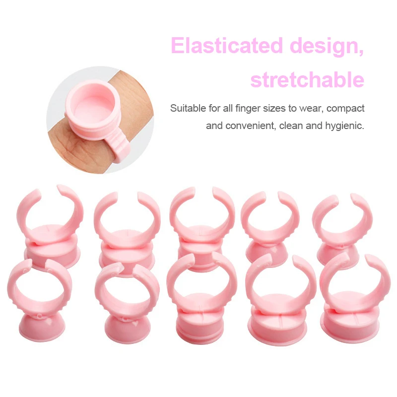 500 個使い捨て白接着剤ホルダーリング接着剤パレット眉毛タトゥー顔料まつげエクステンション容器リングカップ