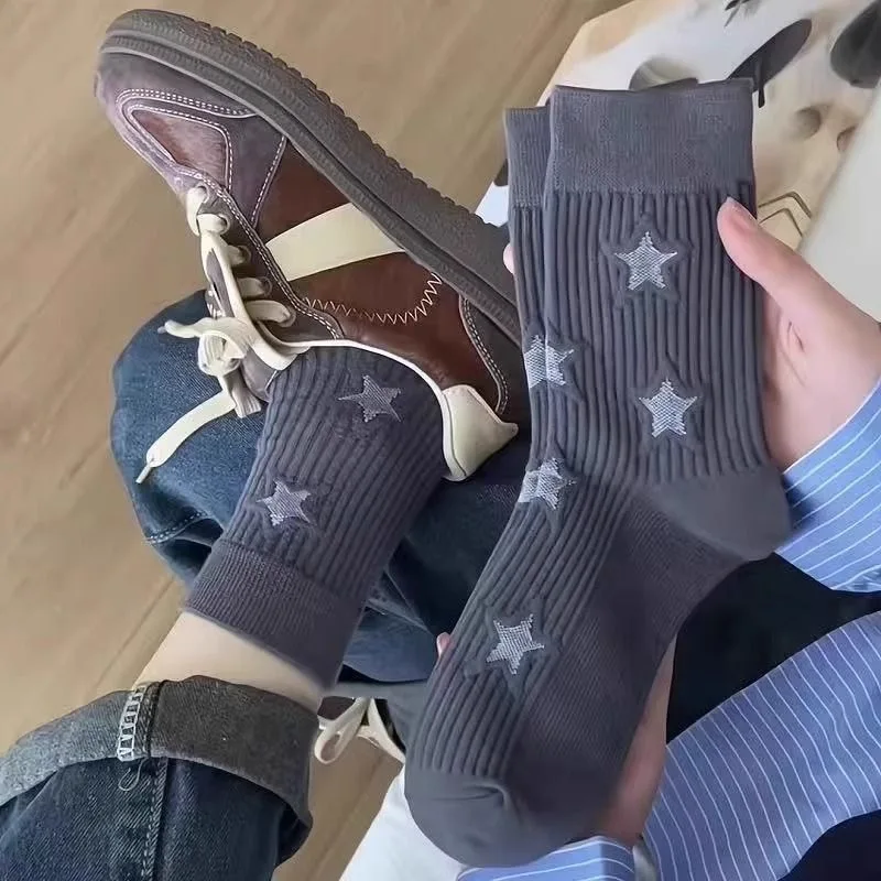 

5 Pairs Women's Socks Pack Korean Star Kawaii Simple Kawaii Sweet Comfortable Personalized High Quality Mid Tube Socks For Girl