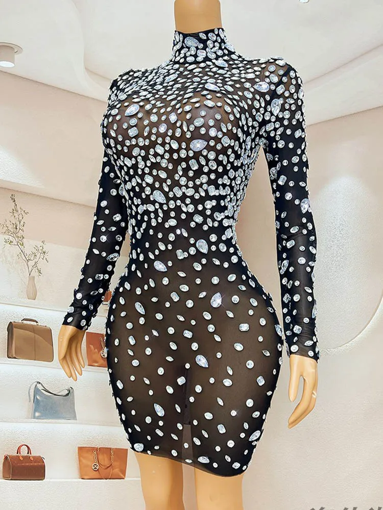 High Quality Hot Stamping Sexy Mesh Elastic Wrap Hip Skirt 2024 New Fashionable Custom Women'S Clothing