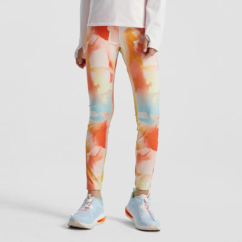 سراويل يوجا من القماش المطاطي للأطفال للجنسين، ملابس رياضية مريحة بطبقة أساسية، ملابس خارجية جاهزة